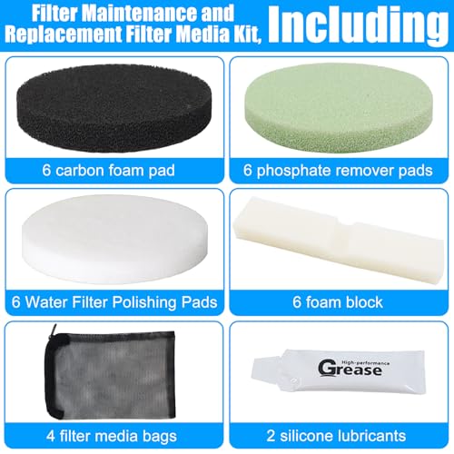 Image of 30pcs FX4 Canister Filter Media Replacement Kit Compatible with Fluval Fx4 Fx5 Fx6 Include Carbon Foam Filter Pads, Foam Block,Aquarium Maintenance Quick Clear /Water Polishing Pads