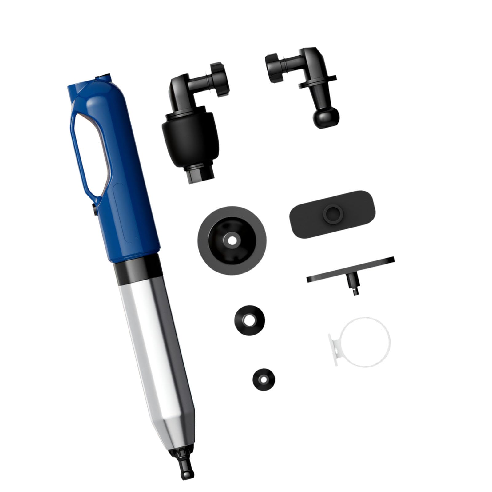 Pressurized Toilet Snake Featuring Robust Metal Construction and Rubber Nozzle Rubber Nozzle Plunger