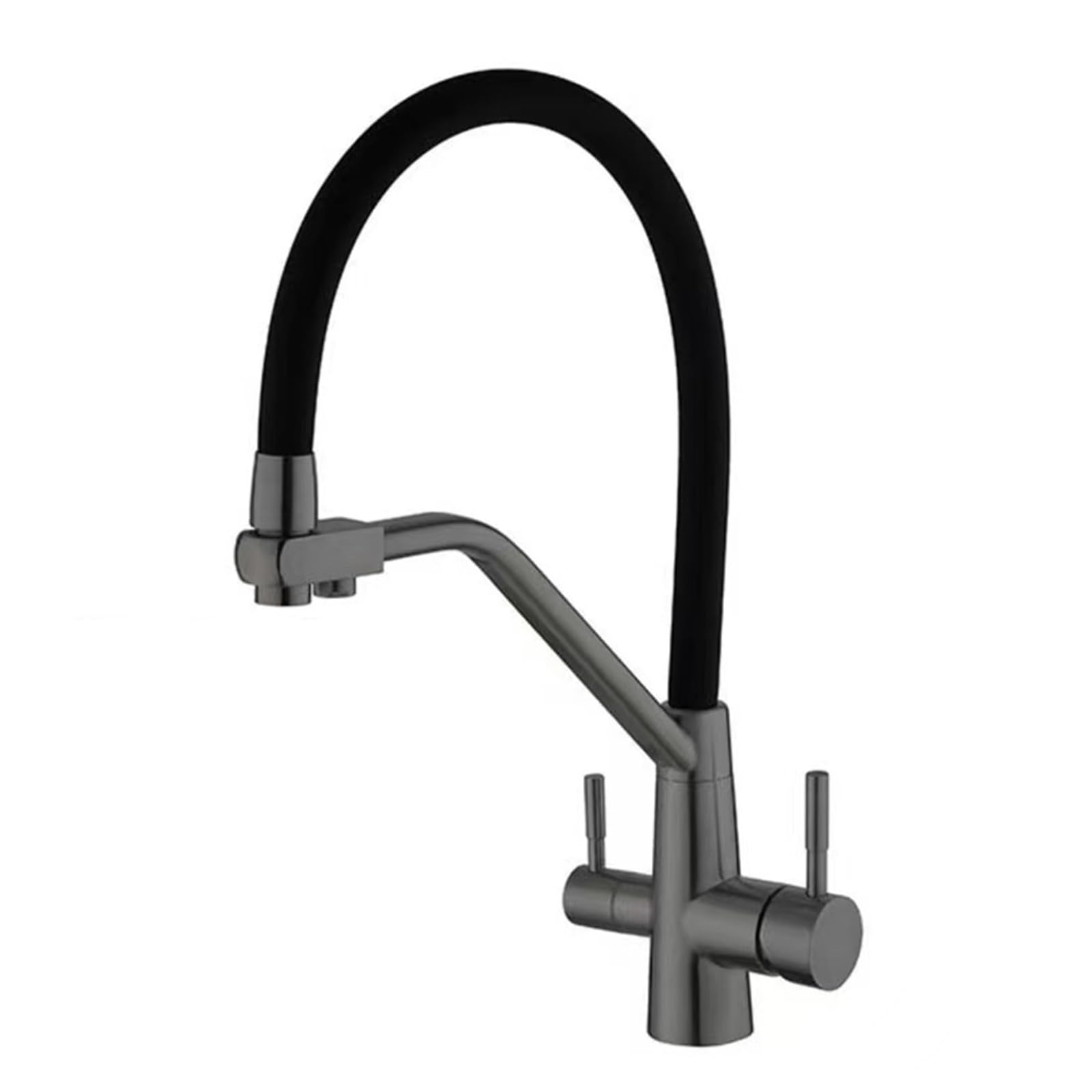 ZQFHSX Kitchen Tap, 3 Way Flexible Rotating Mixer, Brass Hot and Cold Water Faucet