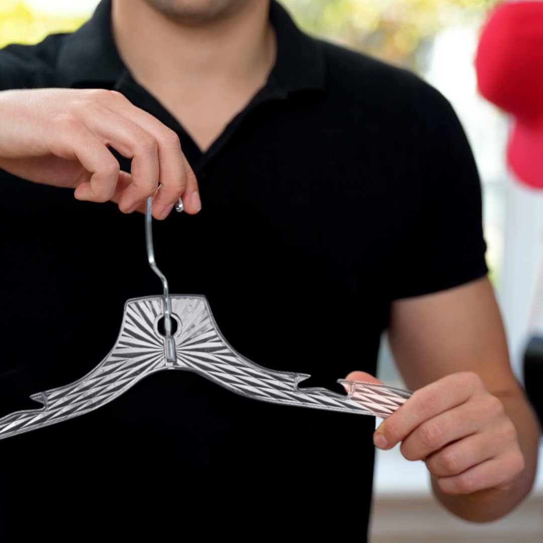 Clothes Hangers Plastic Set of 12 Pack Heavy Duty Hangers Dresses, T-Shirts Shirt Dress Blouse Hangers for Closet Organization Crystal Hanger Women and Men Coat Hanger - Image 7