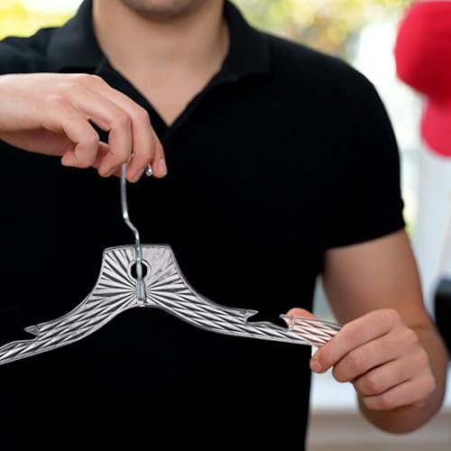 Miniatura 7 de DEILSY Juego de 12 perchas de plástico resistentes para ropa camisetas para organización de armario perchas transparentes para el hogar venta al por