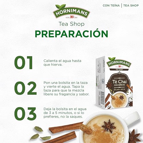 Miniatura 4 de Hornimans Té Chai Con Especias Ingredientes 100 Naturales 20 Bolsitas Con Teína