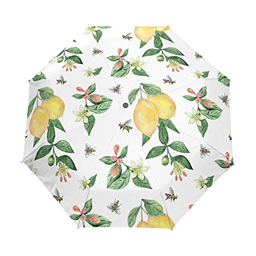 Parapluie automatique pliable anti-UV compact robuste motif citron