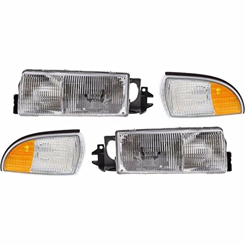 Georgie Boy Pursuit 1999-2000 RV Motorhome Pair (Left & Right) Replacement Front Headlights with Corner Lamps 4PC Set