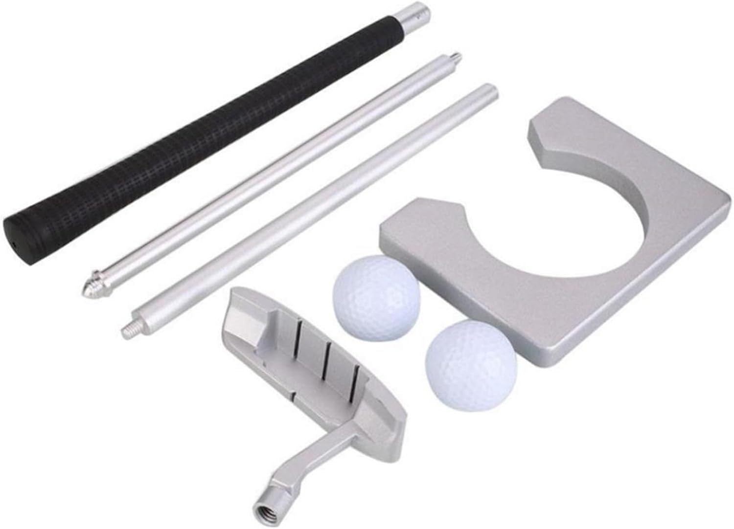 Executive Golf Putting Set with Golf Putter and 2 Golf Balls, Portable Golf Putting Cup for Travel Indoor Golf Putting Practice, Golf Putter Kit Gifts for Men and Women