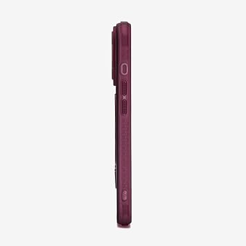 FlexStand Serisi iPhone 15 Pro için MagSafe ile Uyumlu Manyetik Stantlı Yükseltilmiş Kenarlı Tam Kamera Lens Korumalı Kılıf Şarap Kırmızısı