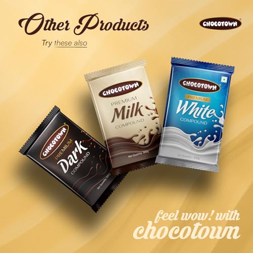 Image of Choco Town Choco Compound Slab | Chocolate Bar For Making Cakes & Cookies - 500g (White 1)