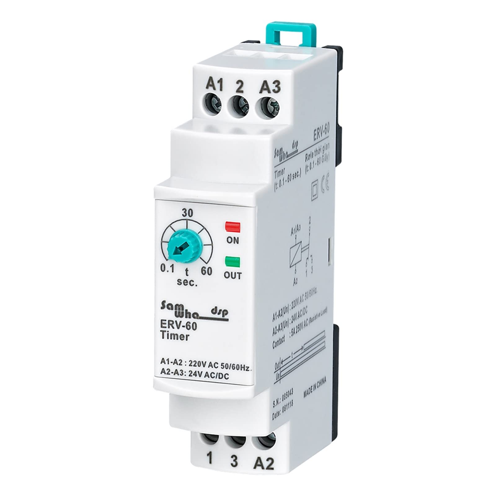 AQHYEBNSR ERV-60 On Delay Time Relay Electronic Adjustable