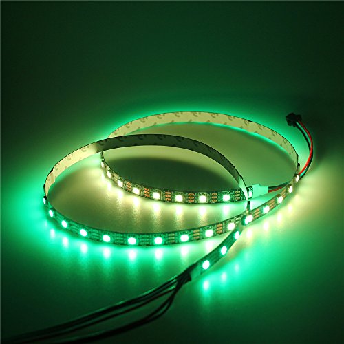 ALITOVE 3.2ft 60 Pixels WS2812B Individual Addressable RGB LED Strip Light Programmable WS2811 IC Built-in 5050 LED Rope Lamp DC5V Black PCB Non-Waterproof Compatible with Arduino, Raspberry Pi - Thumbnail 5