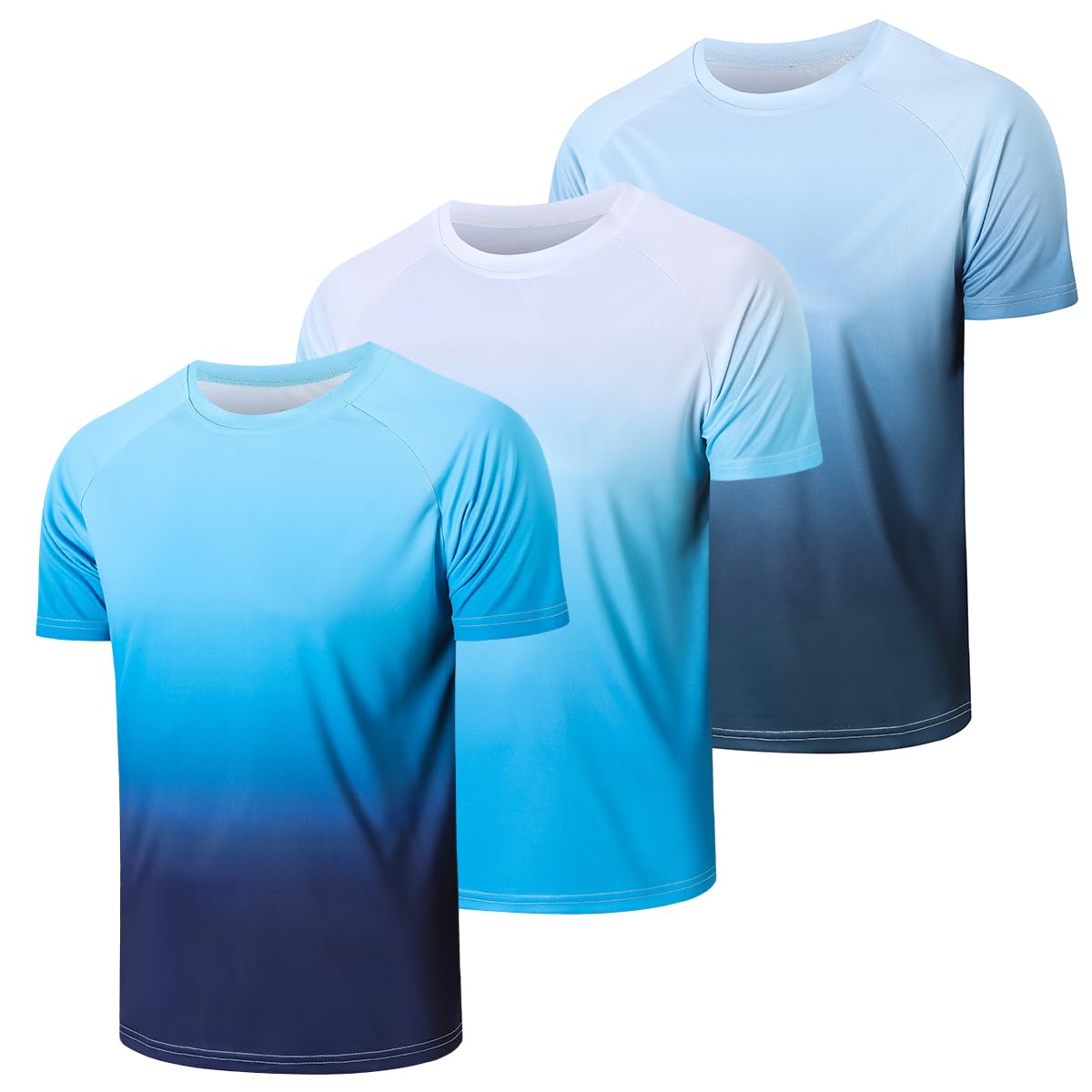 Cimic 3er Pack Rashguard UV Shirt Herren, UPF 50+ UV Schutz Schwimm Tshirt Schnelltrocknend Atmungsaktiv Sonnenschutz für Outdoor Surfen Running Top