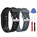 Produktbild MoKo für Fitbit Charge HR Armband, [2 St.] TPE Replacement Uhrenarmband Sportarmband Band Erstatzband für Fitbit Aktivitätstracker Charge HR, L, Armbandlänge 169mm-204mm, Schwarz/Cyan