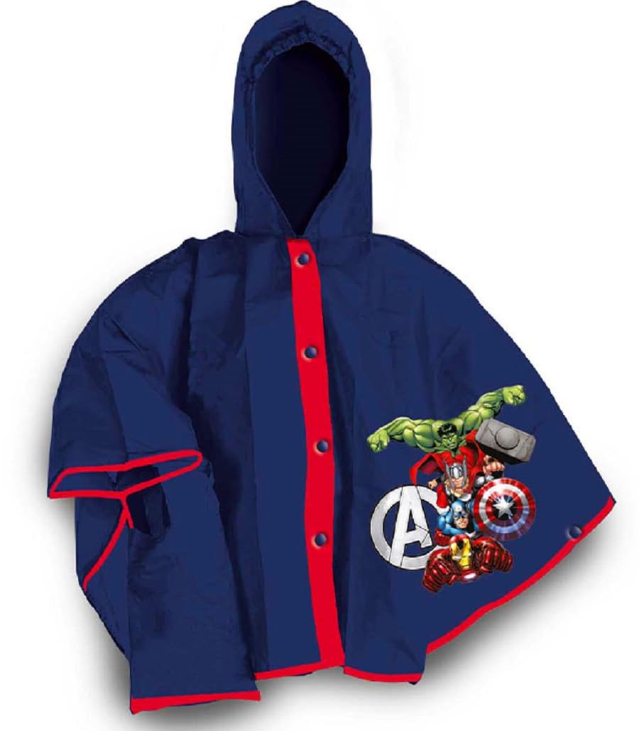 Perletti Mantellina Impermeabile Bambini 3-6 Anni - Poncho Antipioggia Colorato Con Cappuccio E Riflettenti