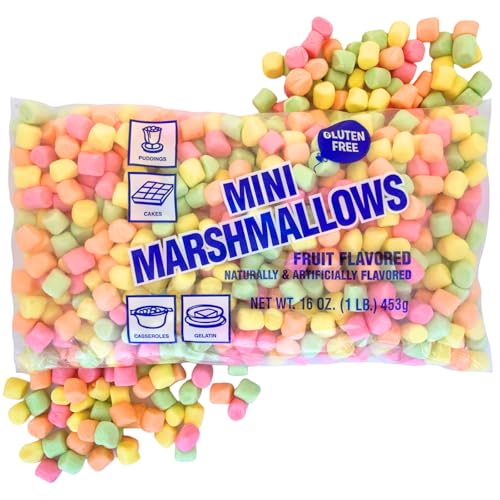 1 Lb Bag Clown Fruit Flavored Mini Marshmallows – Gluten Free, Allergy Friendly, Great For Baking, Cocoa, Rice Crispy Treats