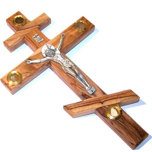 Holy Land Market Olive Wood Eastern Orthodox Cross - Hand
