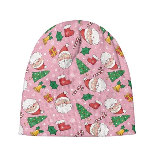 Babrukda Kids Winter Knit Hat, Christmas Santa Claus Warm Skull Hats for Cold Weather Children Beanie Skull Cap Headwear2