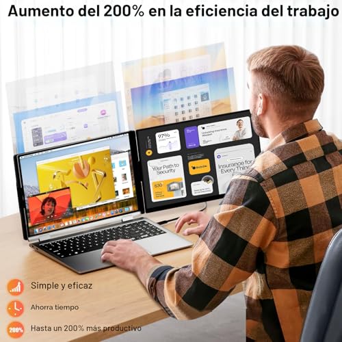 Extensor pantalla portátil 1080p IPS para trabajar con varias ventanas en portátiles de 15.6" 2