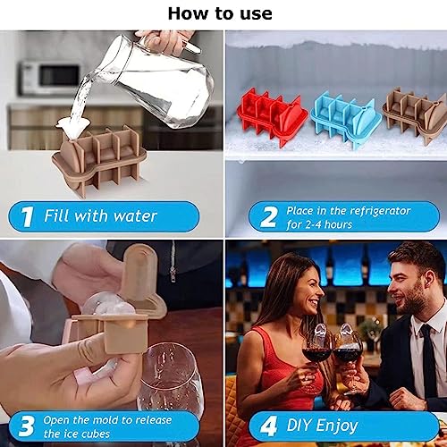Molde creativo para hielo con 4 piezas de silicona miniatura 6