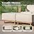 MIXPATIO Patio Sectional Furniture Set, 6 Piece Outdoor Wicker Sofa Couch Set, Yellow Rattan Modular Outdoor Conversation Sets with 10" Extra Thick Cushions, Low Profile Lawn Deck Garden Furniture