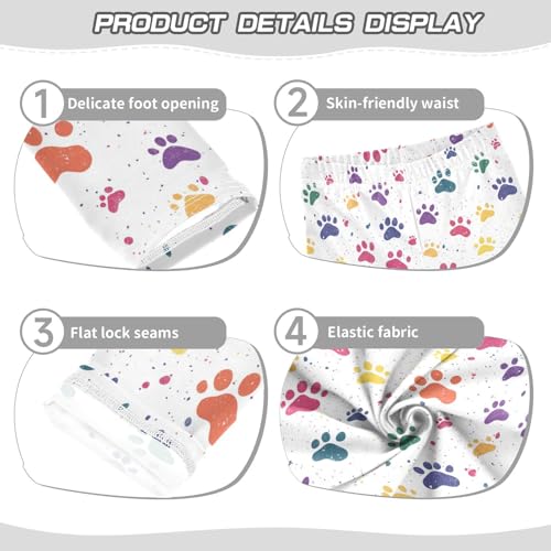 Paws Print Girls Leggings,Workout Leggings for Girls Toddler Athletic Leggings Size for 3-10T3