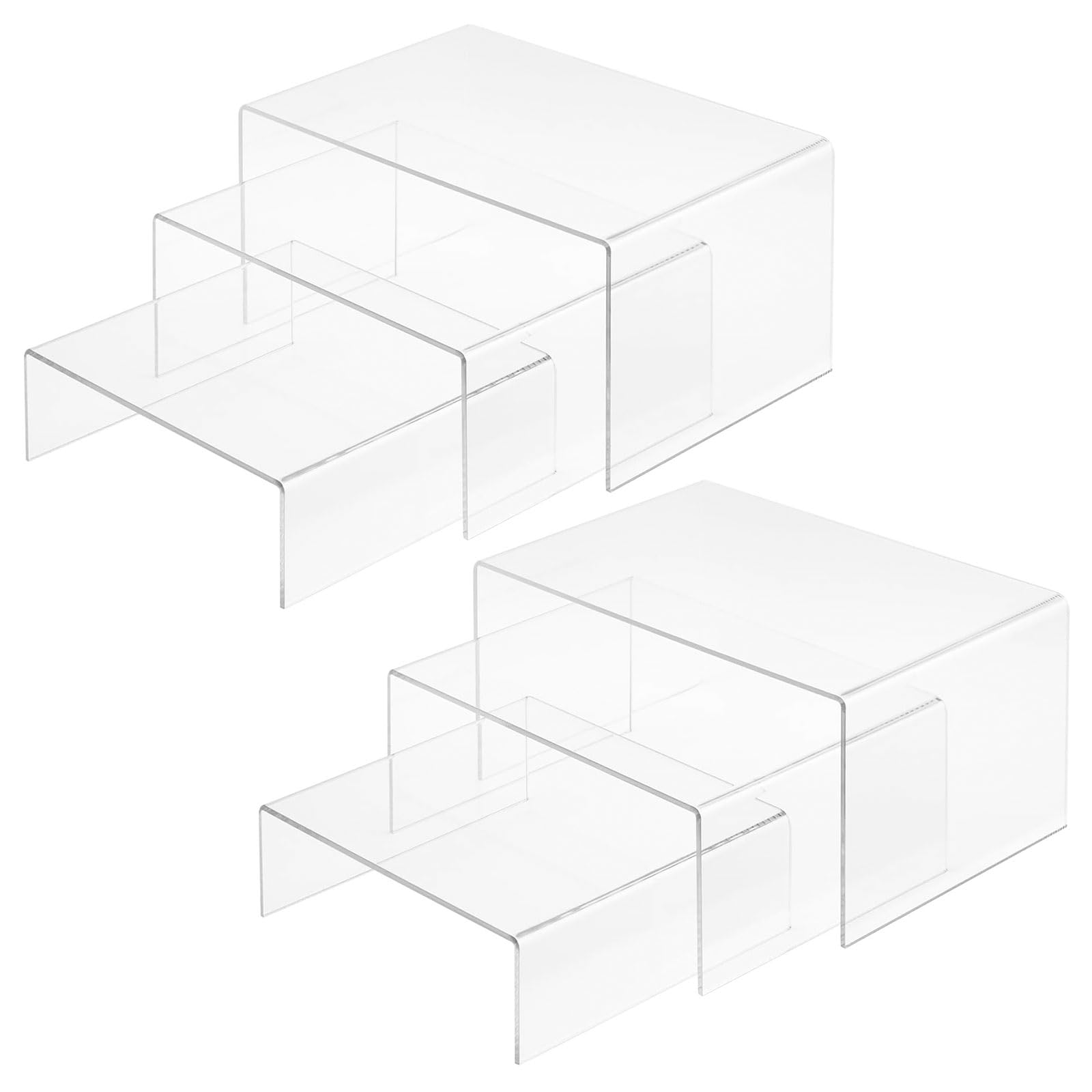 6 Stück Rechteckiger Schreibtisch-Organizer aus Acryl im Set， Parfüm Ständer & Organizer Acryl Anzeigeregal für Sammlungen