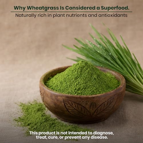 Image of Wheatgrass Powder | 100% Pure Wheatgrass Powder (Triticum Aestivum) | Natural Green Superfood for Daily Nutrition & Wellness | No Preservatives | Superfood Natural Detox & Immunity Booster | 200g