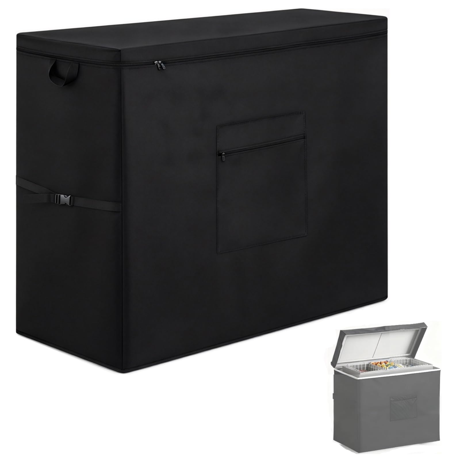 Flymer Outdoor Chest Freezer Cover Waterproof Windproof, 95L x 55W x 86H cm