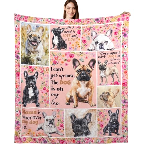 French Bulldog Gifts French Bulldog Blankets 50"X60" Dog Throw Bl...