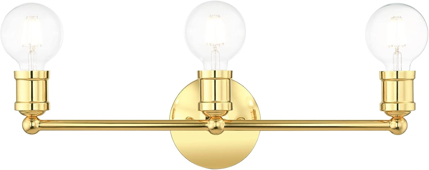 Livex Lighting 16713-02 3 Light Polished Brass Bath Vanity
