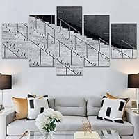 SIGNWIN 5 Panel Canvas Wall Art Solid Structures for Home Decorations Ready to Hang - 60