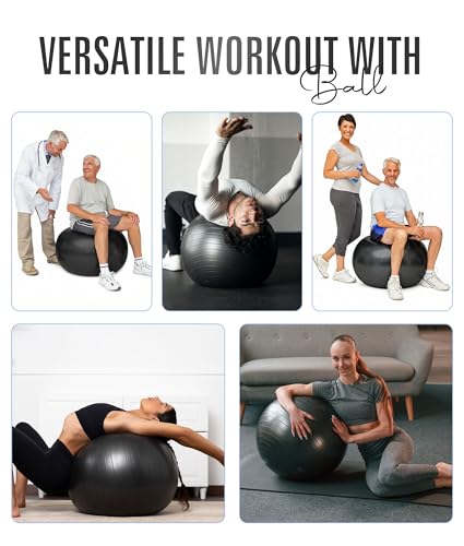 Image of ROMIX Exercise Ball, Anti-Burst Yoga and Birthing Ball with Pump, Home Use