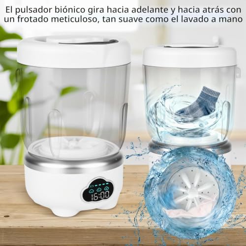 Lavadora plegable USB de 1,6 litros para camping y hotel 6
