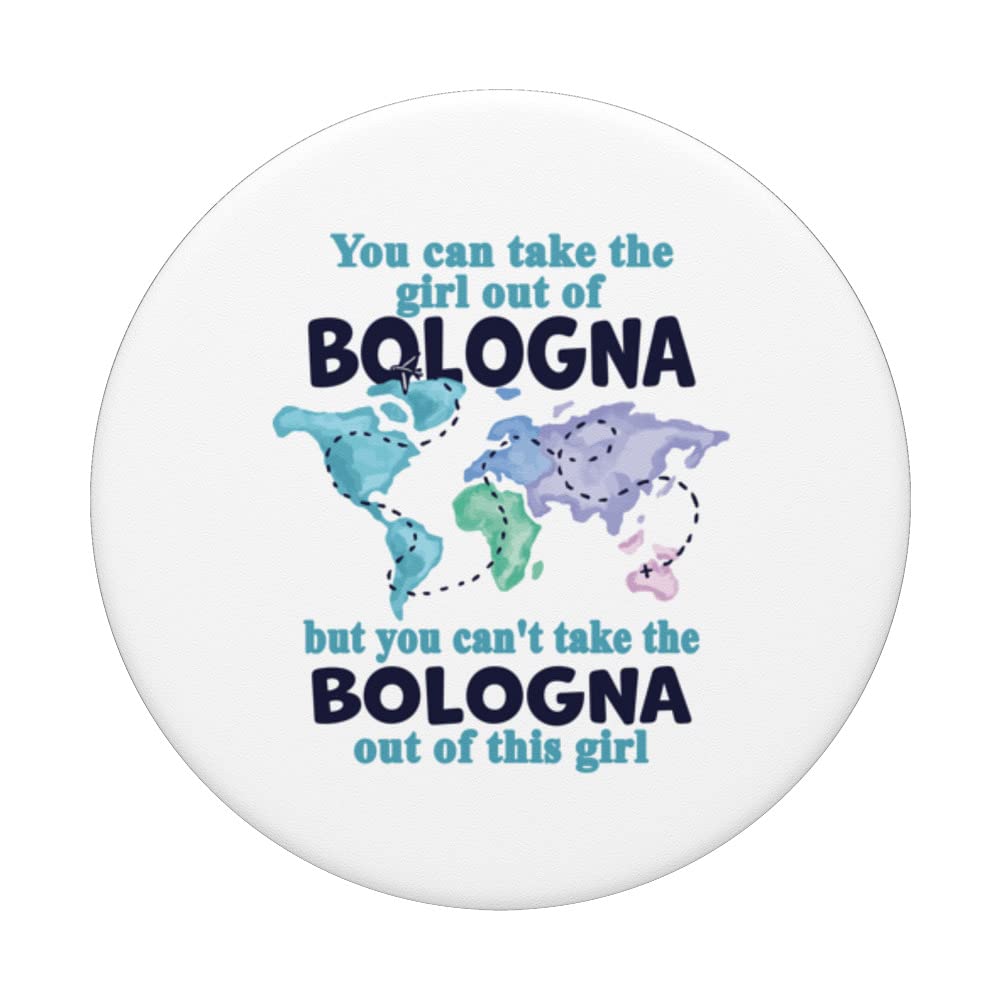 Relocation From Bologna - Proud Girl From Bologna PopSockets Swappable PopGrip, Black - Image 3