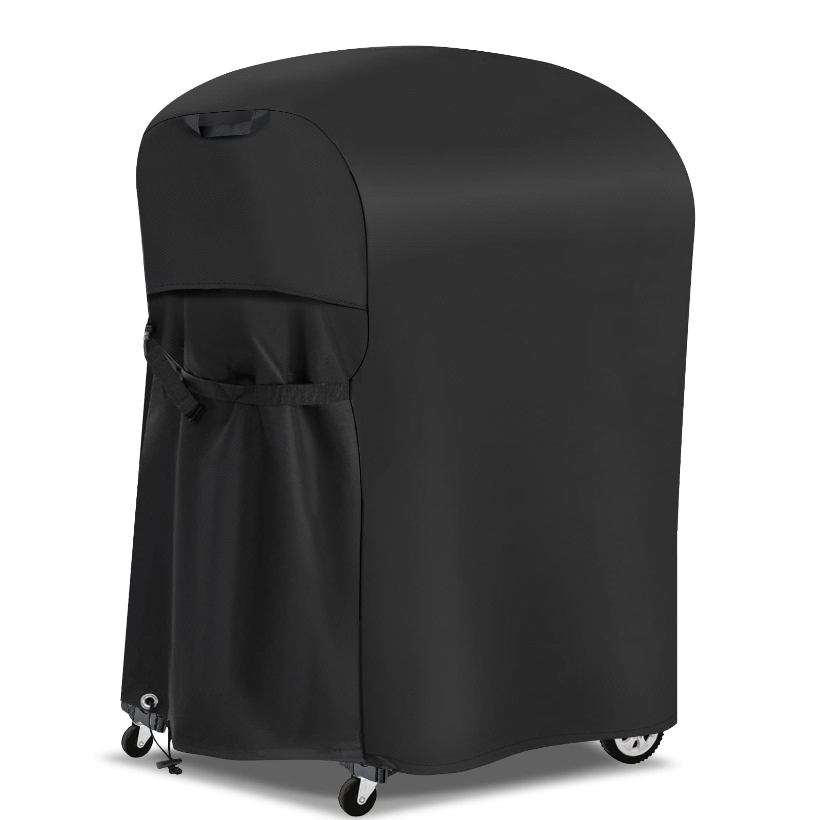 GARPROVM BBQ Cover, Barbecue Covers Waterproof Heavy Duty 600D with Handle Vent Strap Drawstring Buckle BBQ Cover Medium Barbeque Cover Waterproof Outdoor Rip-resistant UV-resistant (78x68x111cm)