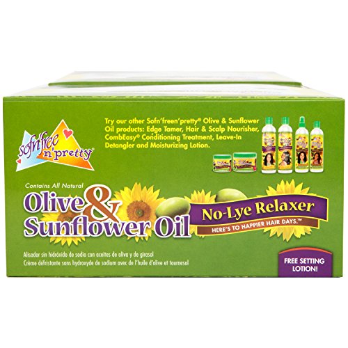 Sofn'free Olive & Sunflower Oil No-Lye Relaxer Regular Kit Gift Set (Regular Formula) #TOP5