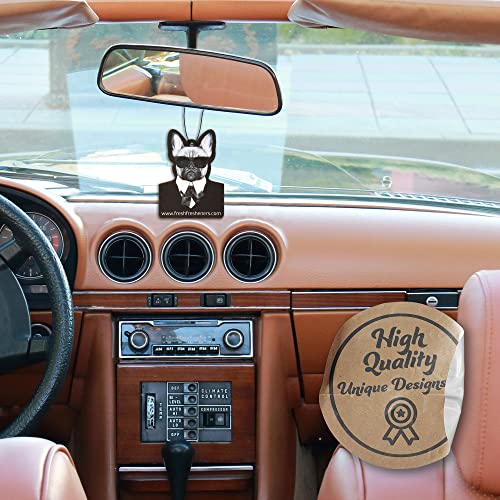 Image of Fresh Fresheners Cute Funny Dog Car Air Fresheners Scented With Premium Oils 3-Pack (Frenchie Lover)