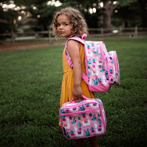 Image of Wildkin 12 Inch Toddler Backpack for Kids, Llamas and Cactus | Ages 3-7, insulated front pocket - coordinates with matching Wildkin nap mats and water bottles