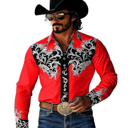 Chemise manches longues homme en mélange coton imprimé machine