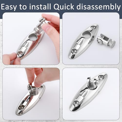 Image of MorningRo 4 Pcs Quick Release Bimini Top Hinge 316 Stainless Steel
