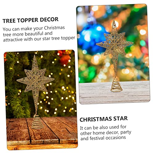 Adorno de Navidad estrella de ocho puntas dorada Abaodam decorativa para árbol 5