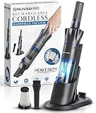 Ruvio Handheld Vacuum Cordless for Home and Car, Lightweight Portable Hand Held Vacuums Cordless Works on Pet Hair, Floor, Hard Wood, 2X HEPA Filtration, Crevice Nozzle Included
