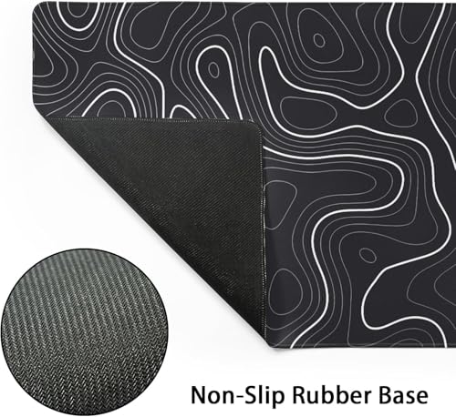 Image of Saco XXL Gaming Mouse Pad for PC - Large Desk Mat 900x400x3mm, Extended Non-Slip Rubber Base, Waterproof Surface, Topographics Design, Big Keyboard Mouse Pad for Office & Home Setup