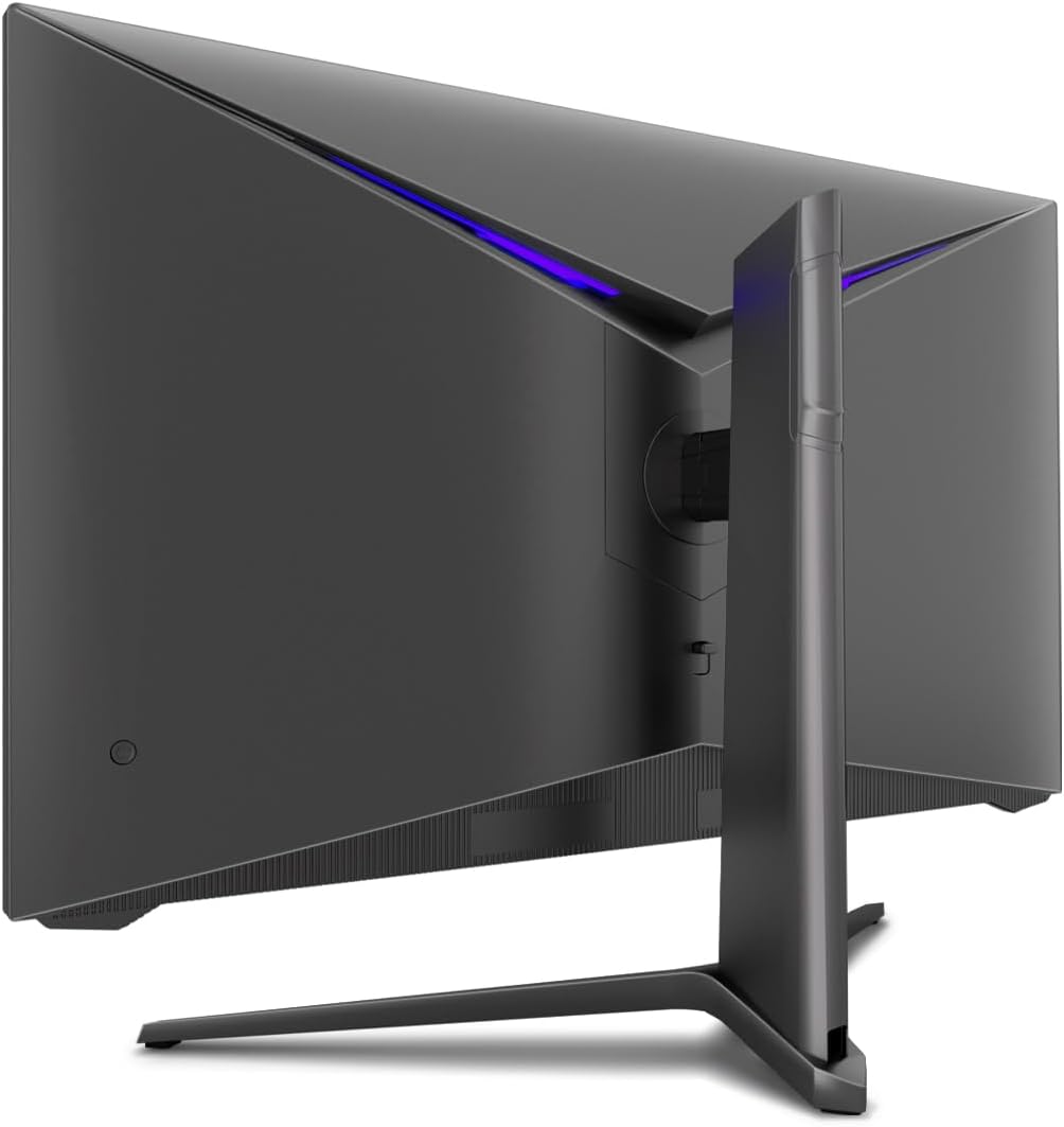 posterior view of the LC-M27-QHD-180 monitor showing the stand attachment point and cable management slot.