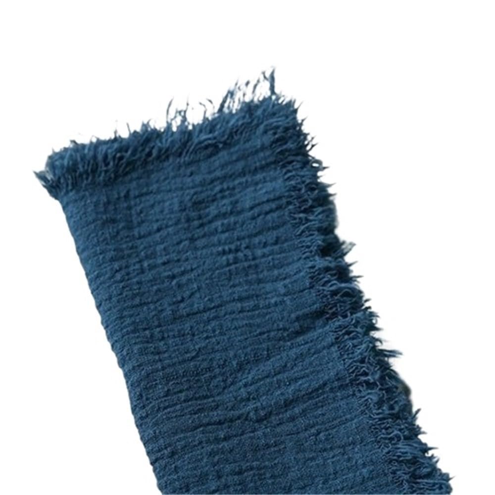 10pcs Retro Burr Rustic Towel Dining Place Mats, Cotton Cloth Gauze Napkins, 41x41cm Linen Fabric Table Wedding Party Decoration(Prussian blue)