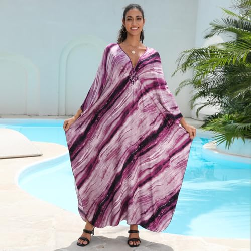 Image of KEYLORTING Plus Size Kaftan Dress Women, African Moo Moo Print Caftan, Batwing Dress, Beach Cover Up for Party and Loungewear