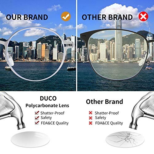 Image of DUCO Blue Light Blocking Computer Glasses, Anti UV Eye Strain Reading Video Eyewear Glasses with Clear Lens W010