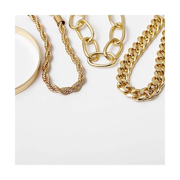 fxmimior-Dainty-Boho-Gold-Silver-Chain-Bracelets-Set-for-Women-Adjustable-Fashion-Beaded-Chunky-Flat-Cable-Chain-Punk-Bracelets-Jewelry-for-Women-Girls-Gift-Set-of-4-Gold fxmimior Dainty Boho Gold Silver Chain Bracelets Set for Women Adjustable Fashion Beaded Chunky Flat Cable Chain Punk Bracelets Jewelry for Women Girls Gift Set of 4 (Gold)