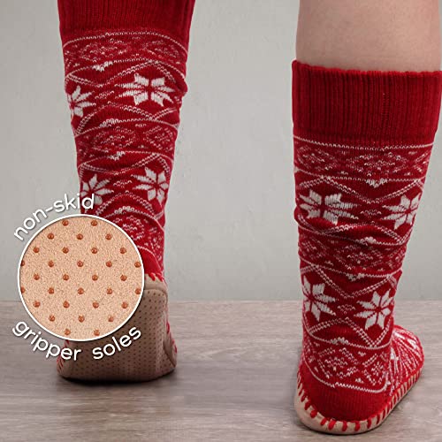 BambooMN Men's Cabin Double Layer Thick Soft Warm Fuzzy Comfy Home Socks, 1 Pair3