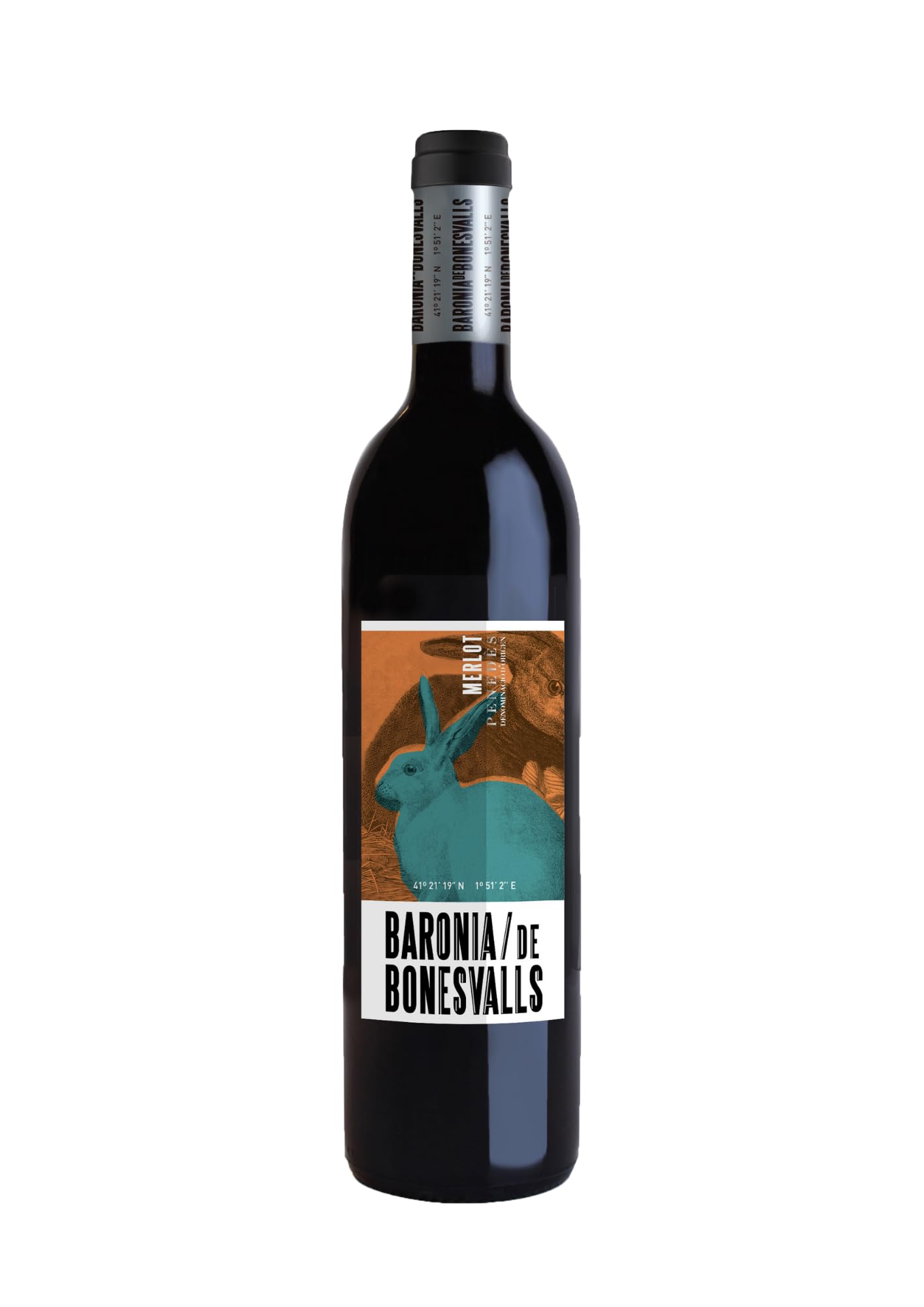 Vino Tinto - VI Baronia De Bonesvalls Vino D.O. Penedès – 100% Merlot de Viñedos Propios – Intenso, Afrutado y con Taninos Dulces y Equilibrados – 13% Vol– Botella 75 cl – Covides