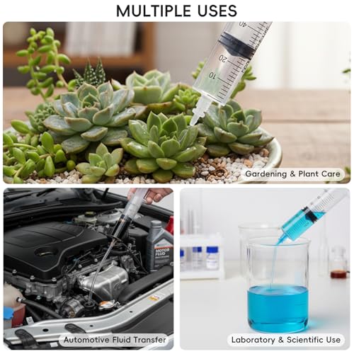 Image of 2pcs 60ml Plastic Syringes with 2pcs 13in Tubing and Luer Connections | Individually Sterile Packed, Luer Connection Tips, 2 Tubes & 2 Nozzles, for Measuring, Watering, Refilling & Feeding
