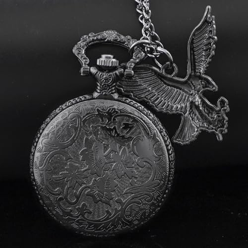 Image of Tiong Pocket Watch Pattern Vintage Quartz Pocket Watches with Chain Christmas Graduation Birthday Gifts Fathers Day
